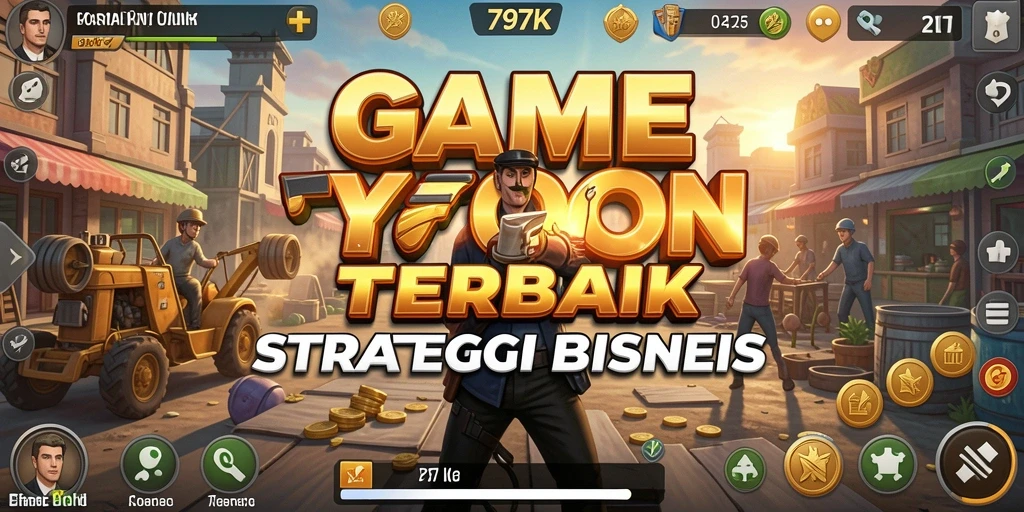 Tampilan gameplay menarik dari 797K dengan strategis mengelola bisnis.