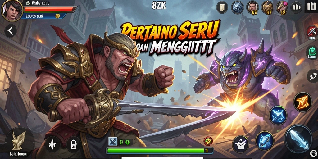 Tampilan gameplay menarik dari 8ZK dengan pertarungan yang intens.