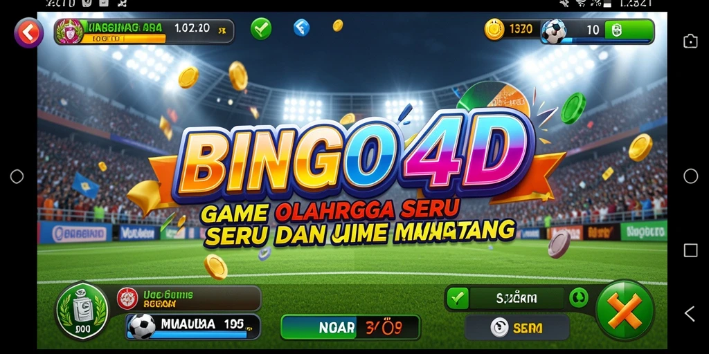 Screenshot BINGO4D menampilkan gameplay bingo yang dinamis dan interaktif.