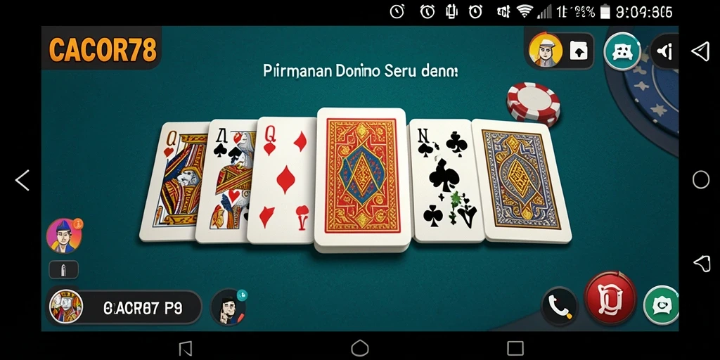 Screenshot gameplay seru CACOR78 di dalam permainan Domino.