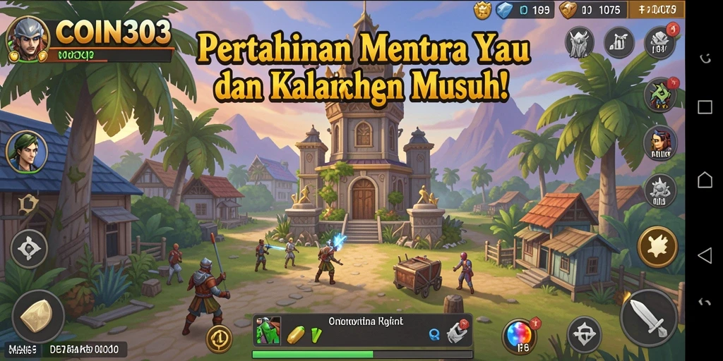 Tampilan gameplay COIN303 yang mengasyikkan dalam genre Tower Defense.