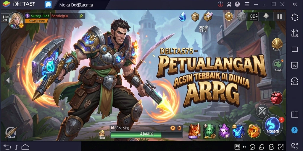 Tampilan seru dari gameplay dalam DELTA575 yang penuh aksi.