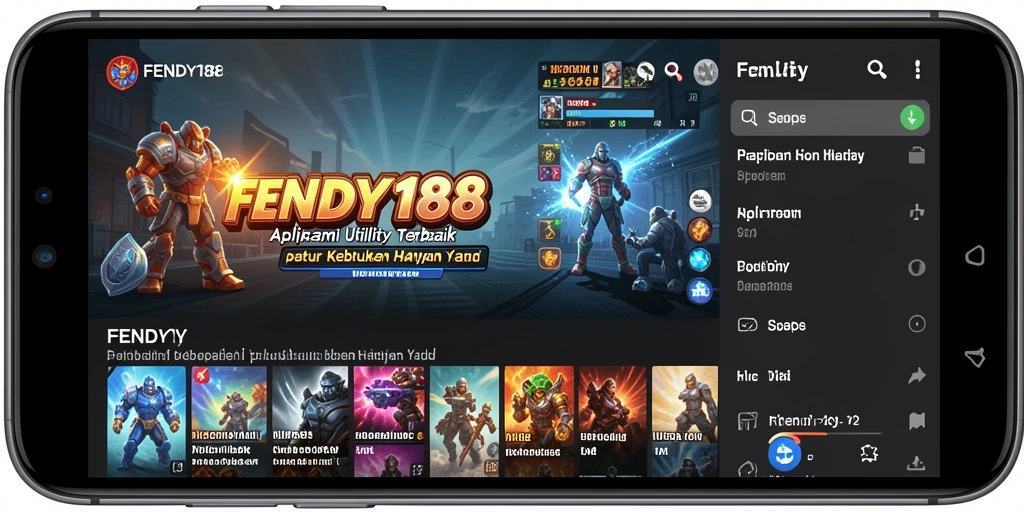 Tampilan utama FENDY188 menampilkan berbagai fitur Utility yang bermanfaat.