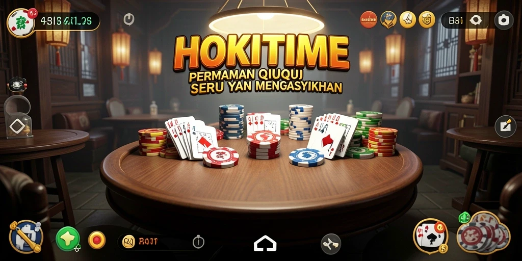 Tampilan menarik dari gameplay QiuQiu HOKITIME yang seru.