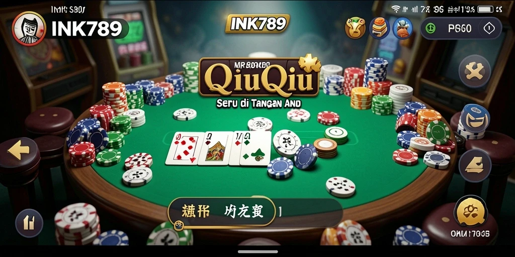 Tampilan menarik dari gameplay QiuQiu di INK789.