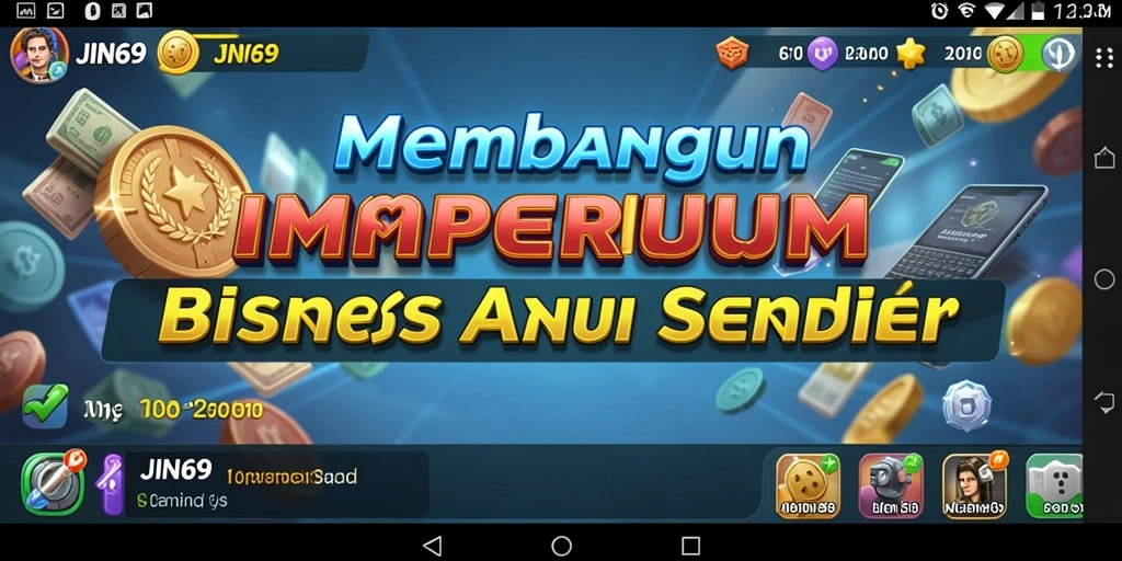 Tampilan antarmuka JIN69 yang menawan dengan simulasi bisnis yang realistis.