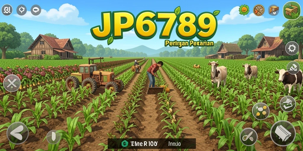 Tangkapan layar gameplay JP6789 dengan aktivitas bertani yang seru.