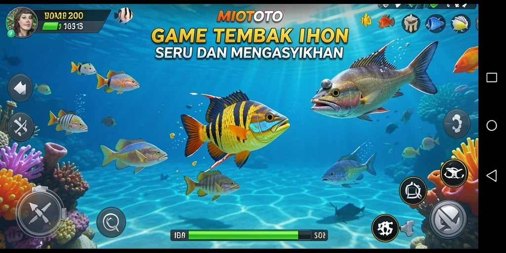Tampilan gameplay Tembak Ikan yang menarik dan menyenangkan.