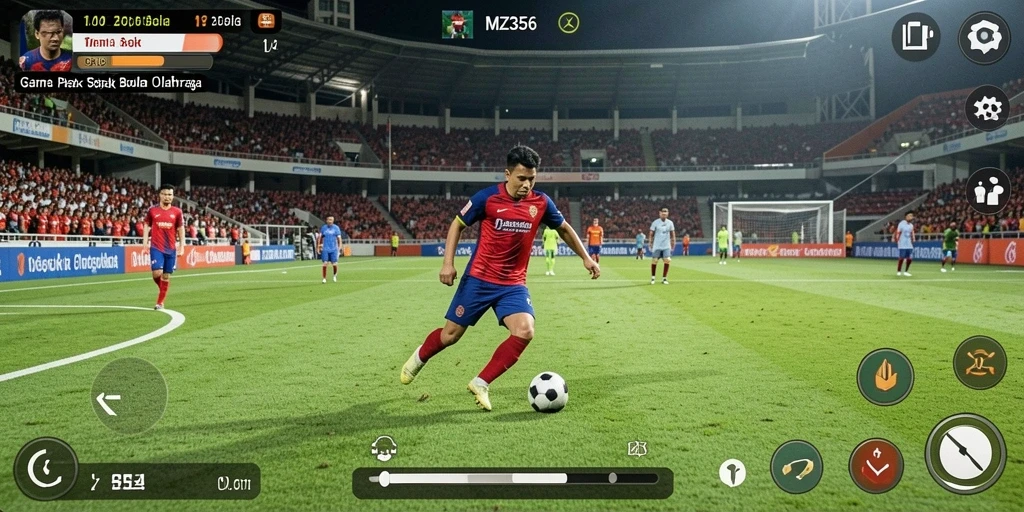 Tampilan gameplay menarik dari game sepak bola MZ356.