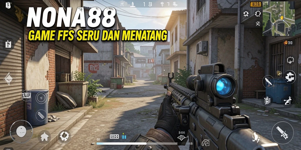Gameplay NONA88 menampilkan pertempuran mendebarkan dalam mode FPS.