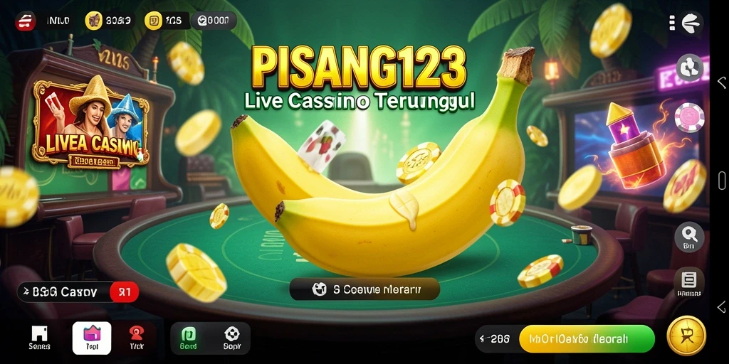 Tampilan permainan Live Casino yang mendebarkan di PISANG123.