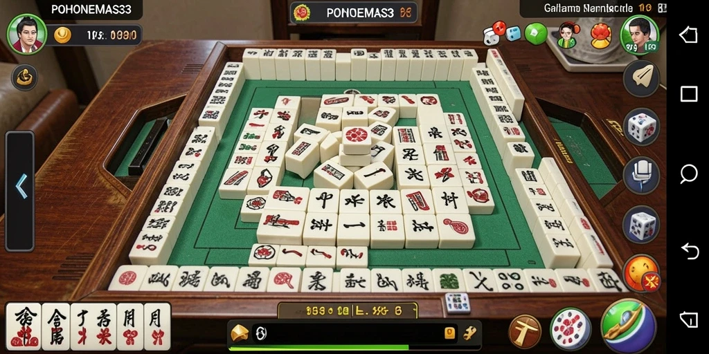 Screenshot gameplay POHONEMAS33 yang menampilkan keseruan permainan Mahjong.