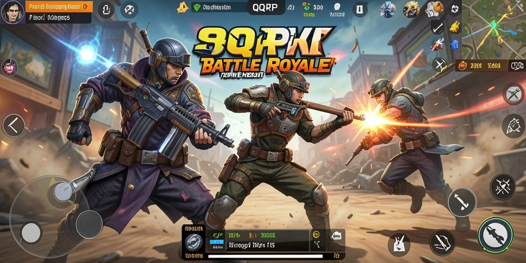 Gameplay seru dan menegangkan dalam QQRP Battle Royale.