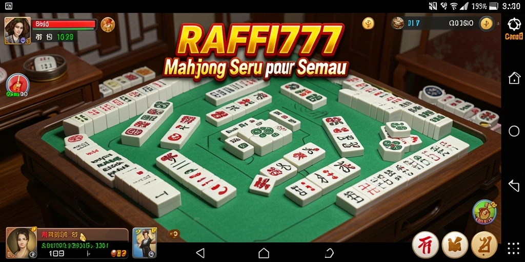 Tampilan screenshot dari gameplay seru RAFFI777 yang menampilkan ubin Mahjong.