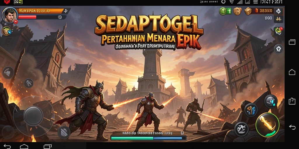 Screenshot menunjukkan gameplay menara pertahanan yang dinamis.