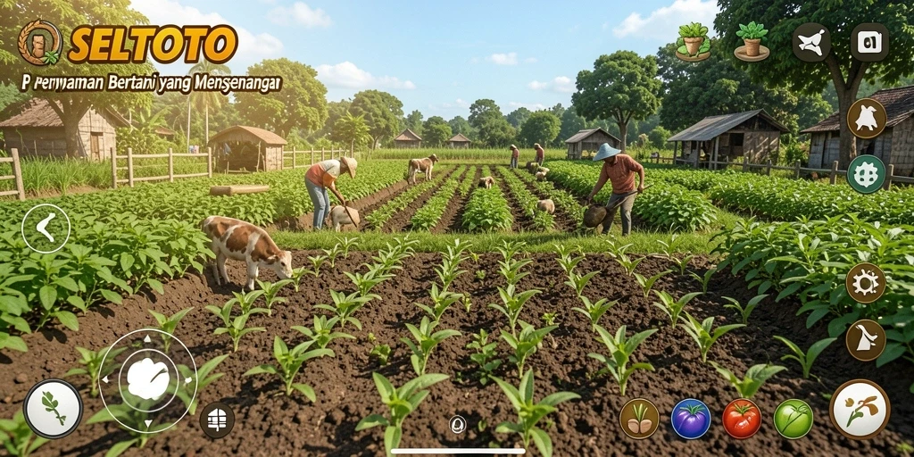 Tampilan gameplay SELTOTO yang memukau saat bercocok tanam.