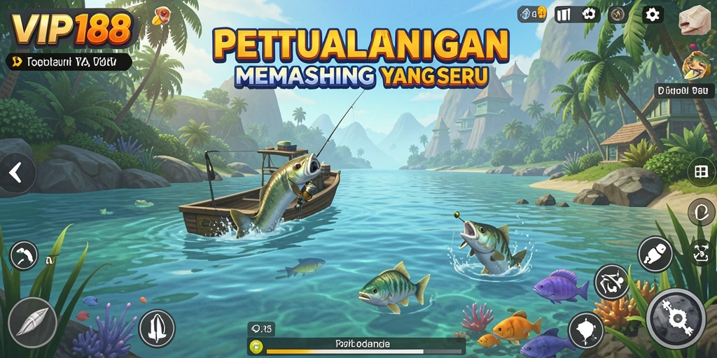 Tampilan gameplay seru memancing di VIP188 dengan grafik yang memukau.